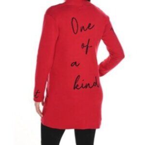 Frank Lyman Large Red Knit Cardigan Sweater 'One of a Kind' Valentine's Day Love